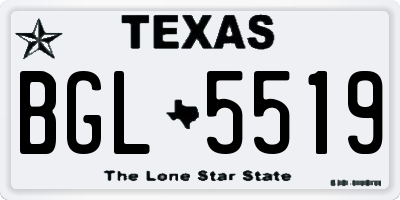 TX license plate BGL5519