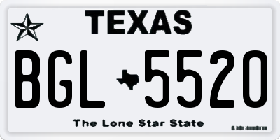 TX license plate BGL5520