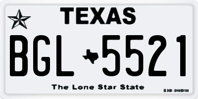 TX license plate BGL5521