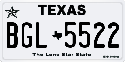 TX license plate BGL5522