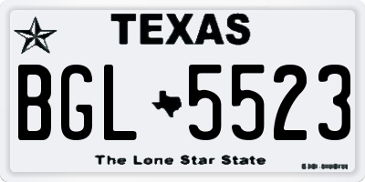 TX license plate BGL5523