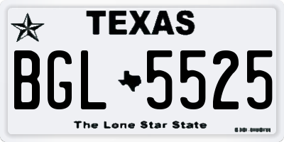 TX license plate BGL5525