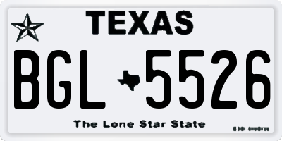 TX license plate BGL5526