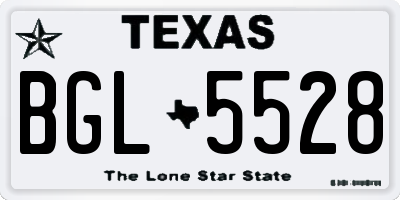 TX license plate BGL5528