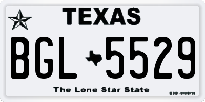 TX license plate BGL5529