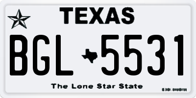 TX license plate BGL5531