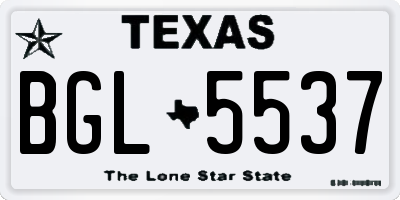 TX license plate BGL5537