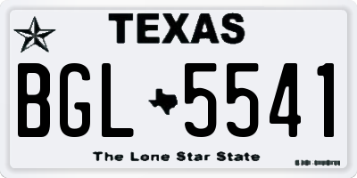 TX license plate BGL5541