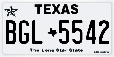 TX license plate BGL5542