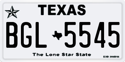 TX license plate BGL5545