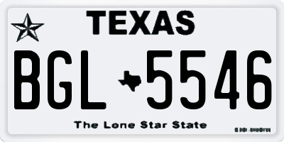 TX license plate BGL5546