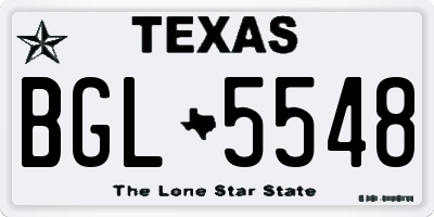 TX license plate BGL5548