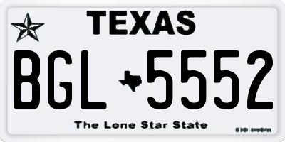 TX license plate BGL5552