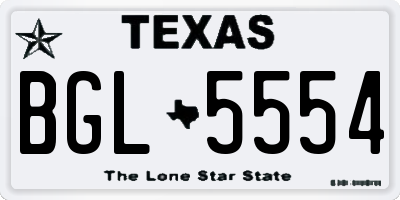 TX license plate BGL5554