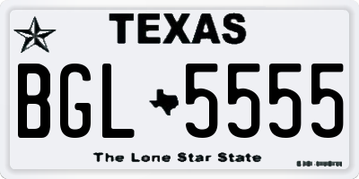 TX license plate BGL5555