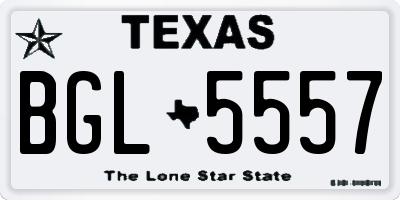 TX license plate BGL5557