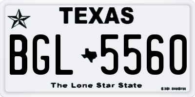 TX license plate BGL5560