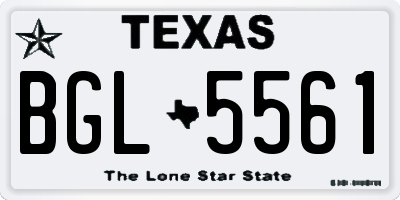 TX license plate BGL5561