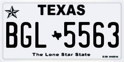 TX license plate BGL5563