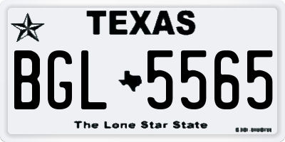 TX license plate BGL5565