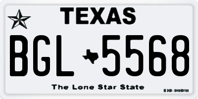 TX license plate BGL5568