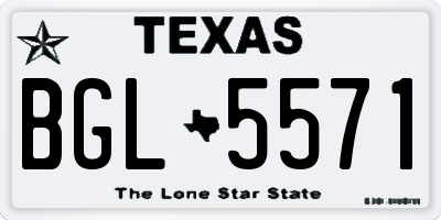 TX license plate BGL5571