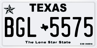 TX license plate BGL5575