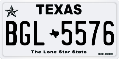 TX license plate BGL5576