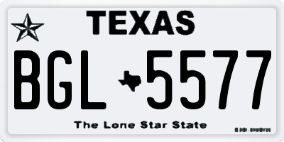 TX license plate BGL5577