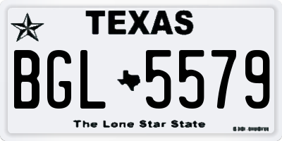 TX license plate BGL5579