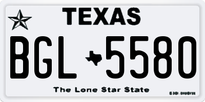 TX license plate BGL5580
