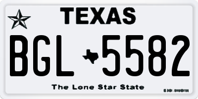 TX license plate BGL5582