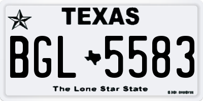 TX license plate BGL5583