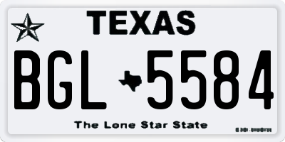 TX license plate BGL5584