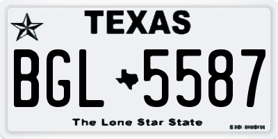 TX license plate BGL5587