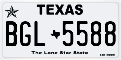 TX license plate BGL5588