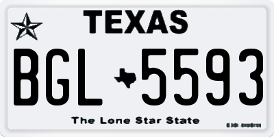 TX license plate BGL5593