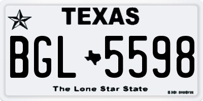 TX license plate BGL5598