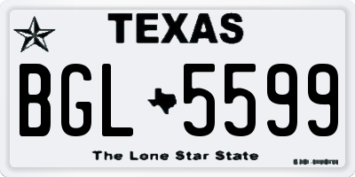 TX license plate BGL5599