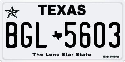 TX license plate BGL5603