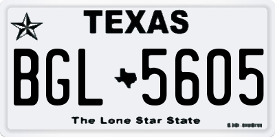 TX license plate BGL5605