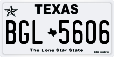 TX license plate BGL5606