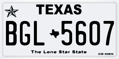 TX license plate BGL5607