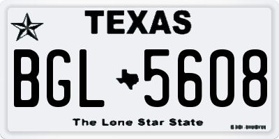 TX license plate BGL5608