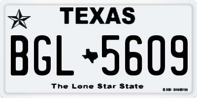 TX license plate BGL5609