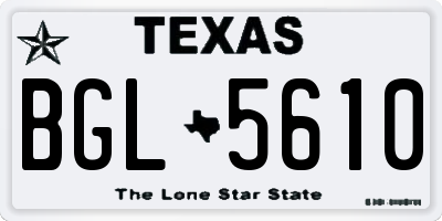 TX license plate BGL5610