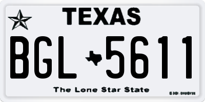 TX license plate BGL5611