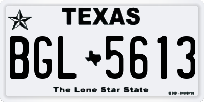 TX license plate BGL5613
