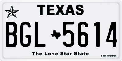 TX license plate BGL5614
