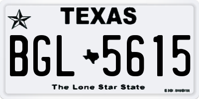 TX license plate BGL5615